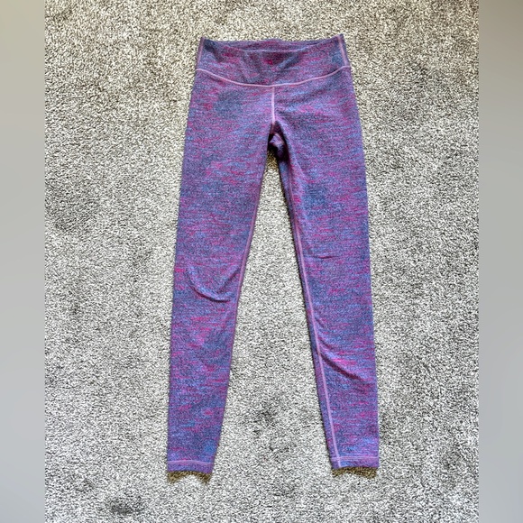 IVIVVA Rhythmic Tight Leggings Electric Tweed Pow Pink Purple Size 12 Girls - Picture 1 of 7